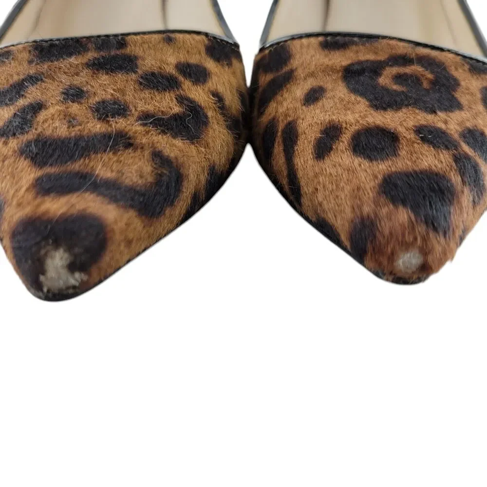 LK Bennett Pumps Women 6 37 Pointed Toe Animal Print Calf Hair Mid Heel Designer